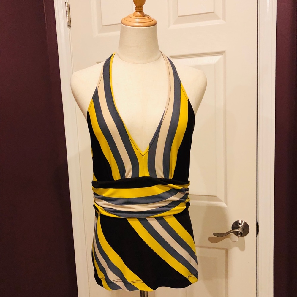 USED BCBGMaxAzria Halter with Plummeting Neckline